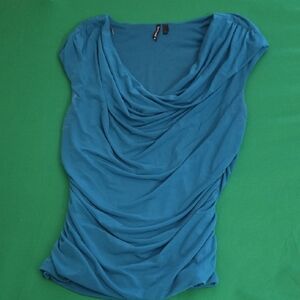 HeartSoul Turquoise Drape Blouse